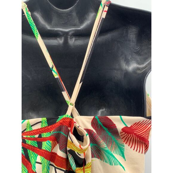 RACHEL RACHEL ROY Women's Beige V-Neck Halter Cross-Back Cutout Maxi Dress SZ M - Picture 6 of 13